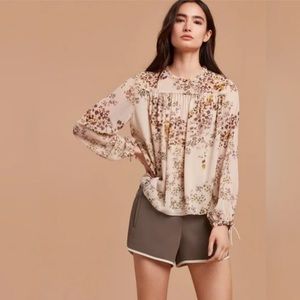 Aritzia Wilfred Lourdes Floral Cream Blouse Size XS
